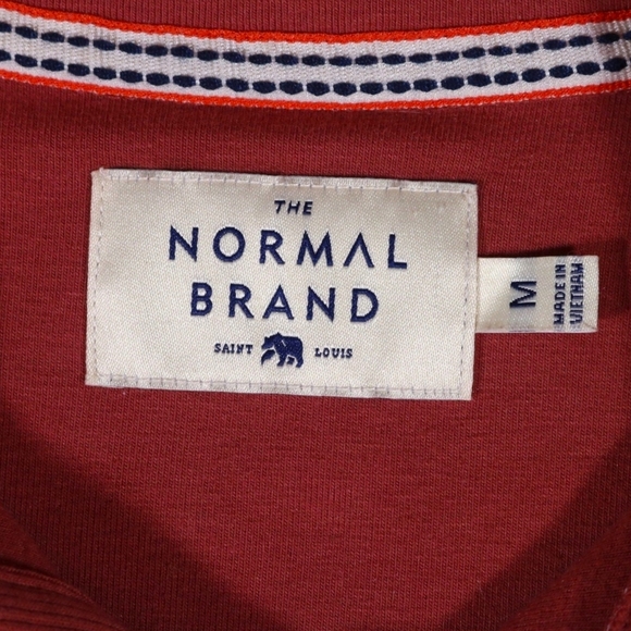 The Normal Brand Men's Sweater Button Popover Shirt Puremeso Medium Red - Picture 3 of 10